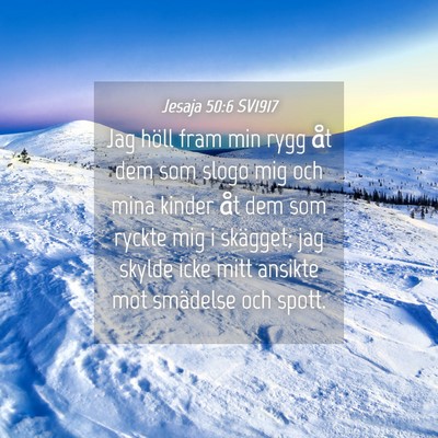 Picture 04 - Jesaja 50:6 SV1917 - Jag höll fram min rygg åt dem som slogo mig och - Bible Verse Picture