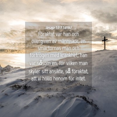 Picture 04 - Jesaja 53:3 SV1917 - Föraktat var han och övergiven av människor, - Bible Verse Picture