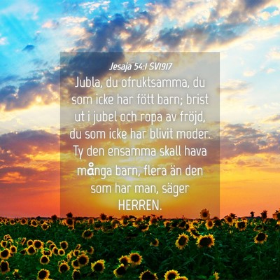 Picture 04 - Jesaja 54:1 SV1917 - Jubla, du ofruktsamma, du som icke har fött - Bible Verse Picture