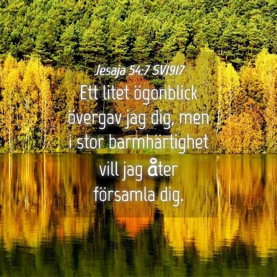 Picture 04 - Jesaja 54:7 SV1917 - Ett litet ögonblick övergav jag dig, men i stor - Bible Verse Picture