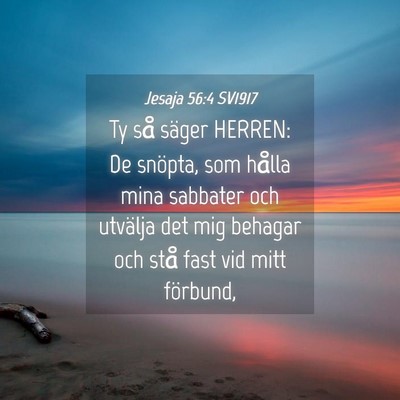Picture 04 - Jesaja 56:4 SV1917 - Ty så säger HERREN: De snöpta, som hålla mina - Bible Verse Picture