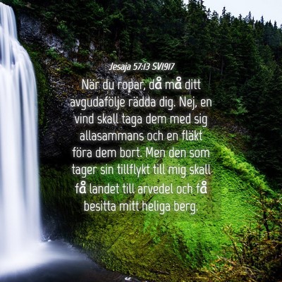 Picture 04 - Jesaja 57:13 SV1917 - När du ropar, då må ditt avgudafölje rädda - Bible Verse Picture