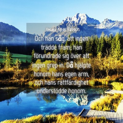 Picture 04 - Jesaja 59:16 SV1917 - Och han såg, att ingen trädde fram; han - Bible Verse Picture