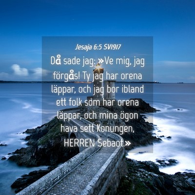 Picture 04 - Jesaja 6:5 SV1917 - Då sade jag: »Ve mig, jag förgås! Ty jag har - Bible Verse Picture