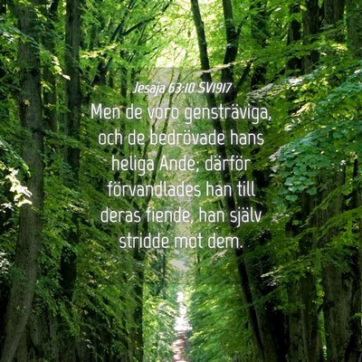 Picture 04 - Jesaja 63:10 SV1917 - Men de voro gensträviga, och de bedrövade hans - Bible Verse Picture