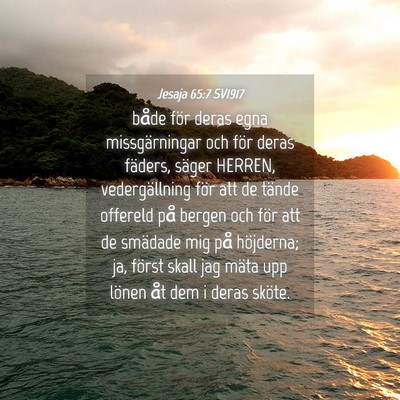 Picture 04 - Jesaja 65:7 SV1917 - både för deras egna missgärningar och för - Bible Verse Picture