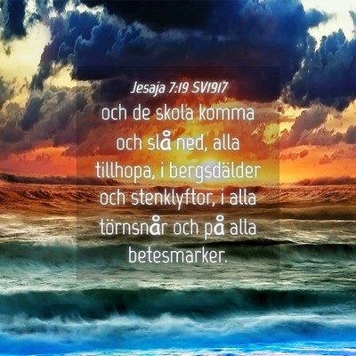 Picture 04 - Jesaja 7:19 SV1917 - och de skola komma och slå ned, alla tillhopa, i - Bible Verse Picture