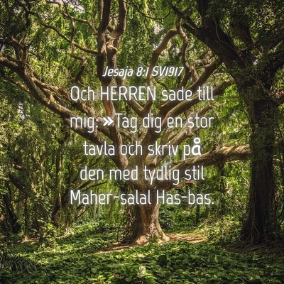 Picture 04 - Jesaja 8:1 SV1917 - Och HERREN sade till mig: »Tag dig en stor tavla - Bible Verse Picture