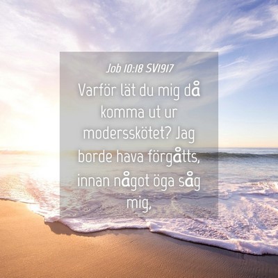 Picture 04 - Job 10:18 SV1917 - Varför lät du mig då komma ut ur - Bible Verse Picture