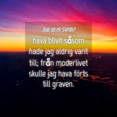 Picture 04 - Job 10:19 SV1917 - hava blivit såsom hade jag aldrig varit till; - Bible Verse Picture