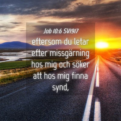 Picture 04 - Job 10:6 SV1917 - eftersom du letar efter missgärning hos mig och - Bible Verse Picture