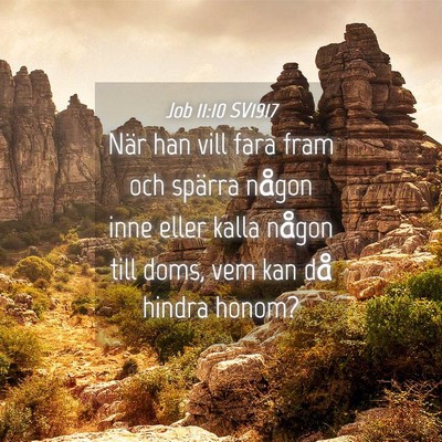 Picture 04 - Job 11:10 SV1917 - När han vill fara fram och spärra någon inne - Bible Verse Picture