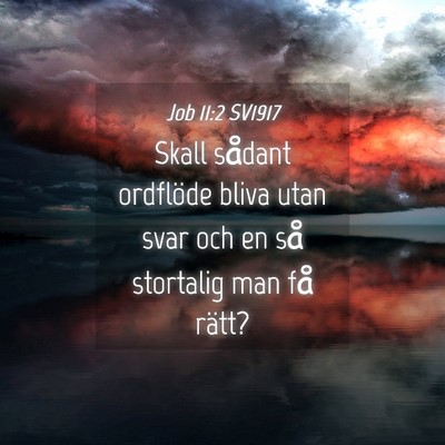 Picture 04 - Job 11:2 SV1917 - Skall sådant ordflöde bliva utan svar och en - Bible Verse Picture