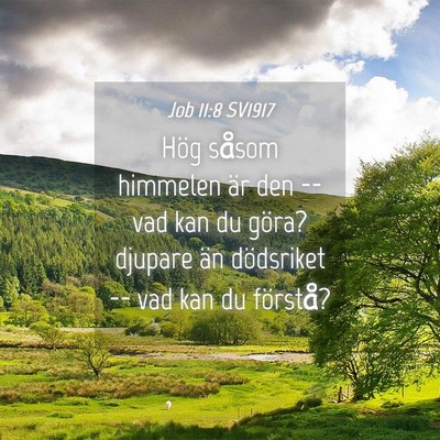 Picture 04 - Job 11:8 SV1917 - Hög såsom himmelen är den -- vad kan du göra? - Bible Verse Picture