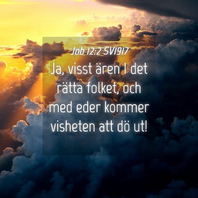Picture 04 - Job 12:2 SV1917 - Ja, visst ären I det rätta folket, och med eder - Bible Verse Picture
