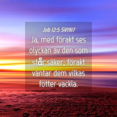 Picture 04 - Job 12:5 SV1917 - Ja, med förakt ses olyckan av den som står - Bible Verse Picture