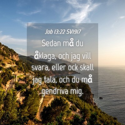 Picture 04 - Job 13:22 SV1917 - Sedan må du åklaga, och jag vill svara, eller - Bible Verse Picture