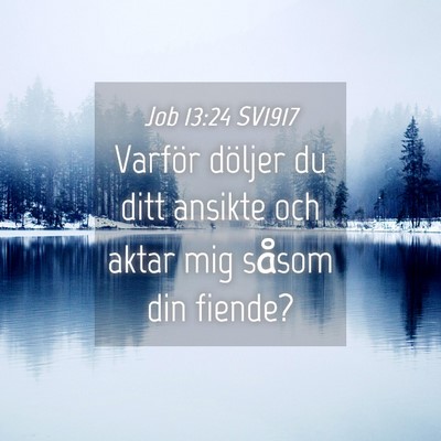 Picture 04 - Job 13:24 SV1917 - Varför döljer du ditt ansikte och aktar mig - Bible Verse Picture