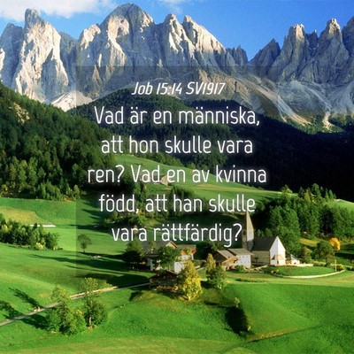 Picture 04 - Job 15:14 SV1917 - Vad är en människa, att hon skulle vara ren? - Bible Verse Picture