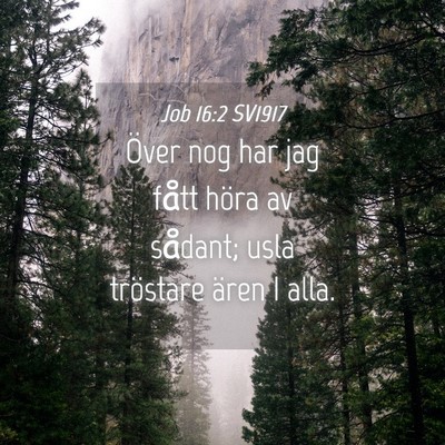 Picture 04 - Job 16:2 SV1917 - Över nog har jag fått höra av sådant; usla - Bible Verse Picture