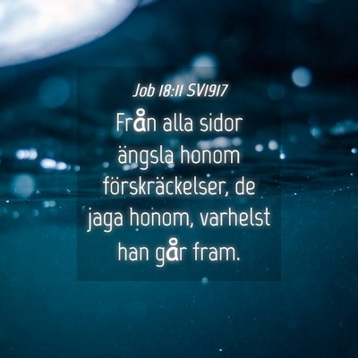 Picture 04 - Job 18:11 SV1917 - Från alla sidor ängsla honom förskräckelser, - Bible Verse Picture