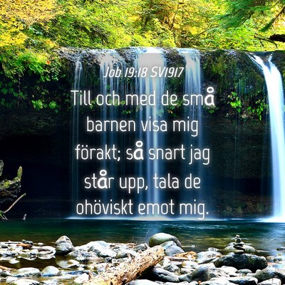 Picture 04 - Job 19:18 SV1917 - Till och med de små barnen visa mig förakt; så - Bible Verse Picture
