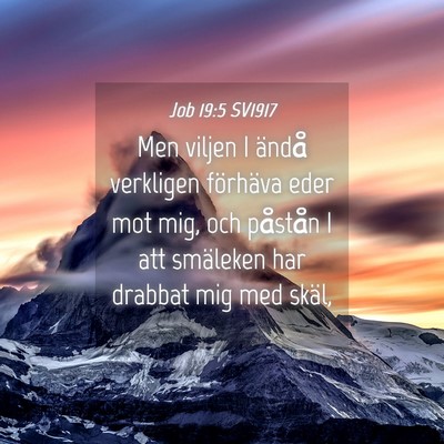 Picture 04 - Job 19:5 SV1917 - Men viljen I ändå verkligen förhäva eder mot - Bible Verse Picture