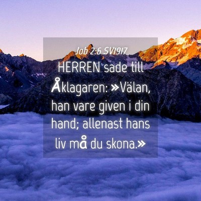 Picture 04 - Job 2:6 SV1917 - HERREN sade till Åklagaren: »Välan, han vare - Bible Verse Picture