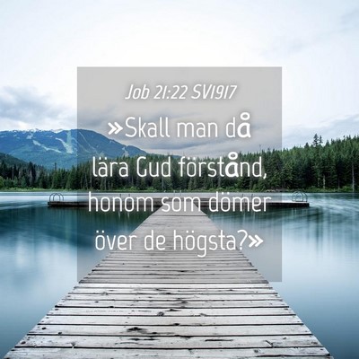 Picture 04 - Job 21:22 SV1917 - »Skall man då lära Gud förstånd, honom som - Bible Verse Picture