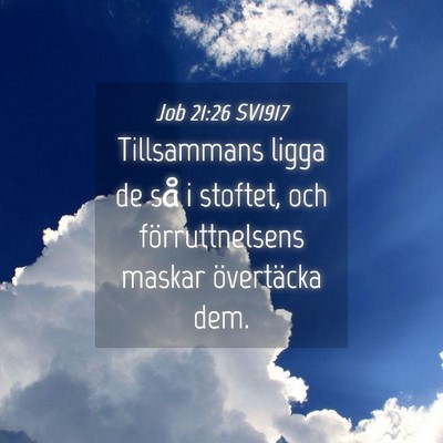 Picture 04 - Job 21:26 SV1917 - Tillsammans ligga de så i stoftet, och - Bible Verse Picture