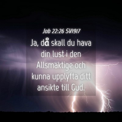Picture 04 - Job 22:26 SV1917 - Ja, då skall du hava din lust i den Allsmäktige - Bible Verse Picture
