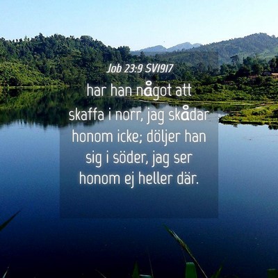 Picture 04 - Job 23:9 SV1917 - har han något att skaffa i norr, jag skådar - Bible Verse Picture