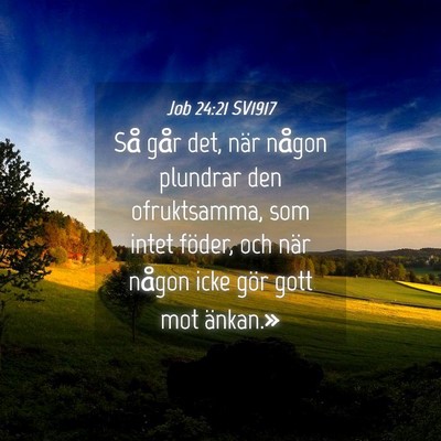 Picture 04 - Job 24:21 SV1917 - Så går det, när någon plundrar den - Bible Verse Picture