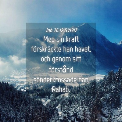 Picture 04 - Job 26:12 SV1917 - Med sin kraft förskräckte han havet, och genom - Bible Verse Picture