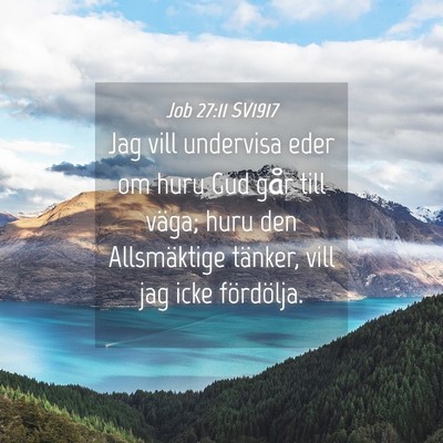 Picture 04 - Job 27:11 SV1917 - Jag vill undervisa eder om huru Gud går till - Bible Verse Picture