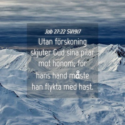 Picture 04 - Job 27:22 SV1917 - Utan förskoning skjuter Gud sina pilar mot - Bible Verse Picture