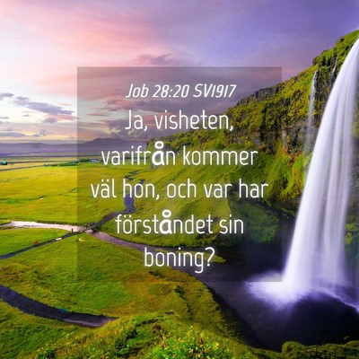 Picture 04 - Job 28:20 SV1917 - Ja, visheten, varifrån kommer väl hon, och var - Bible Verse Picture
