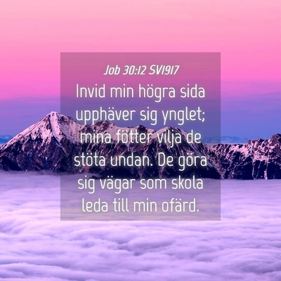 Picture 04 - Job 30:12 SV1917 - Invid min högra sida upphäver sig ynglet; mina - Bible Verse Picture
