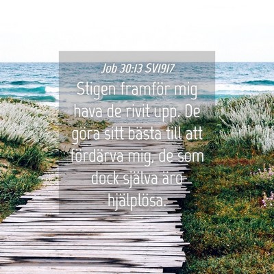 Picture 04 - Job 30:13 SV1917 - Stigen framför mig hava de rivit upp. De göra - Bible Verse Picture