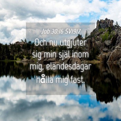 Picture 04 - Job 30:16 SV1917 - Och nu utgjuter sig min själ inom mig, - Bible Verse Picture