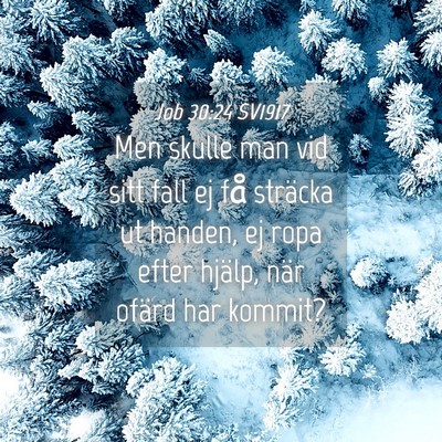Picture 04 - Job 30:24 SV1917 - Men skulle man vid sitt fall ej få sträcka ut - Bible Verse Picture