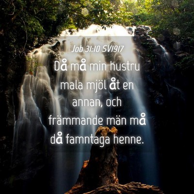 Picture 04 - Job 31:10 SV1917 - Då må min hustru mala mjöl åt en annan, och - Bible Verse Picture
