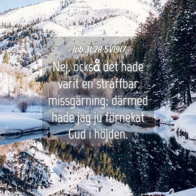 Picture 04 - Job 31:28 SV1917 - Nej, också det hade varit en straffbar - Bible Verse Picture