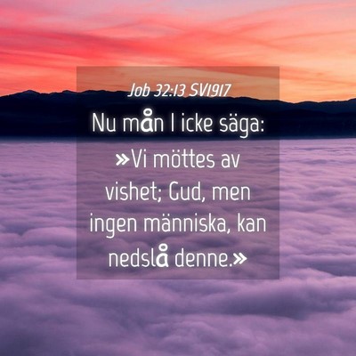 Picture 04 - Job 32:13 SV1917 - Nu mån I icke säga: »Vi möttes av vishet; - Bible Verse Picture