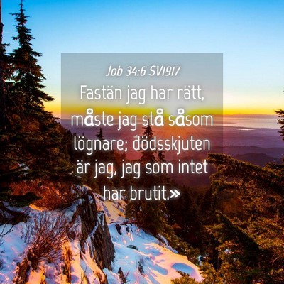 Picture 04 - Job 34:6 SV1917 - Fastän jag har rätt, måste jag stå såsom - Bible Verse Picture