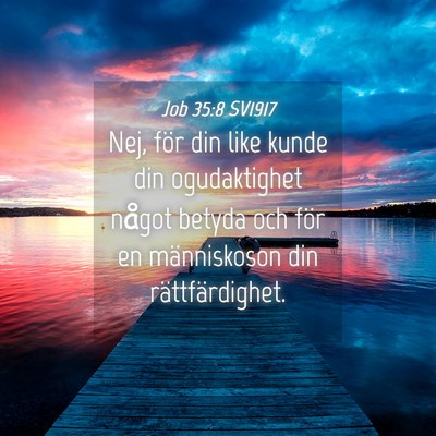 Picture 04 - Job 35:8 SV1917 - Nej, för din like kunde din ogudaktighet något - Bible Verse Picture