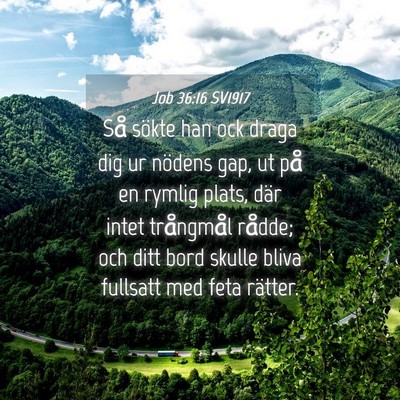 Picture 04 - Job 36:16 SV1917 - Så sökte han ock draga dig ur nödens gap, ut - Bible Verse Picture