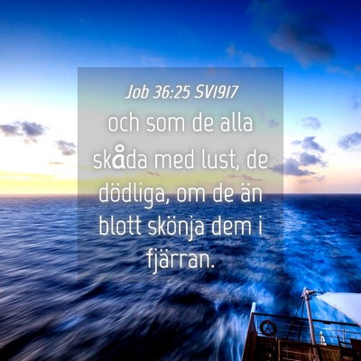 Picture 04 - Job 36:25 SV1917 - och som de alla skåda med lust, de dödliga, om - Bible Verse Picture