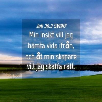 Picture 04 - Job 36:3 SV1917 - Min insikt vill jag hämta vida ifrån, och åt - Bible Verse Picture