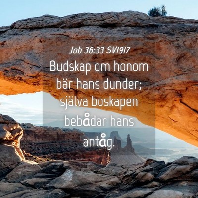 Picture 04 - Job 36:33 SV1917 - Budskap om honom bär hans dunder; själva - Bible Verse Picture